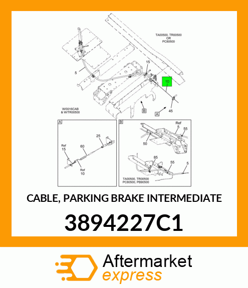 CABLE, PARKING BRAKE INTERMEDIATE 3894227C1