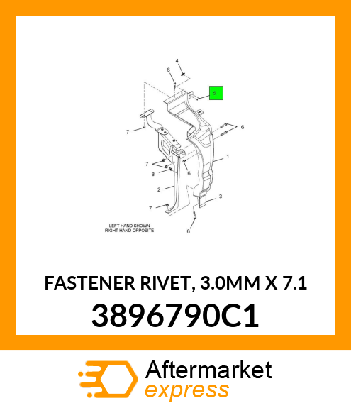 FASTENER RIVET, 3.0MM X 7.1 3896790C1