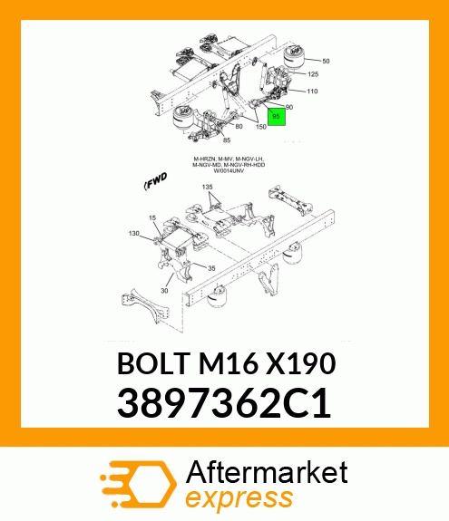 BOLT M16 X190 3897362C1