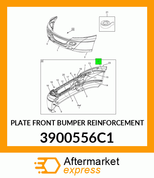 PLATE FRONT BUMPER REINFORCEMENT 3900556C1
