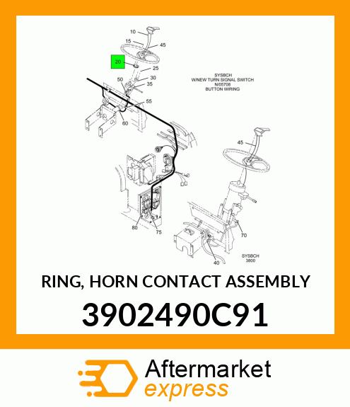RING, HORN CONTACT ASSEMBLY 3902490C91