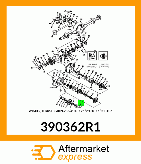 WASHER, THRUST BEARING 1 3/4" I.D. X 2 1/2" O.D. X 1/8" THICK 390362R1