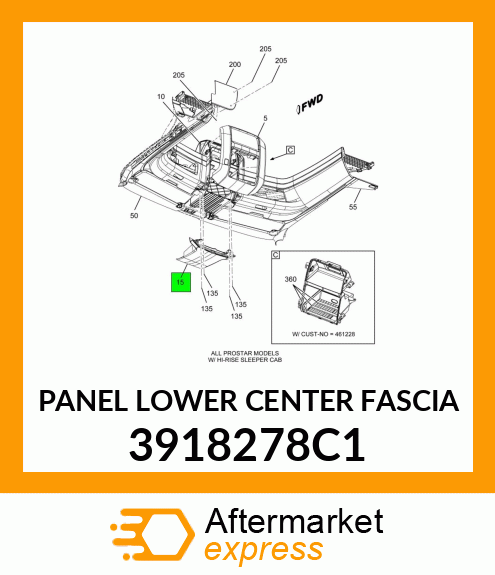 PANEL LOWER CENTER FASCIA 3918278C1