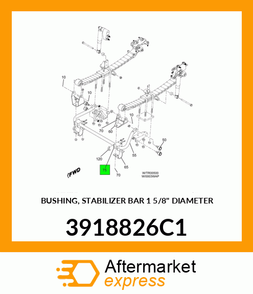 BUSHING, STABILIZER BAR 1 5/8" DIAMETER 3918826C1