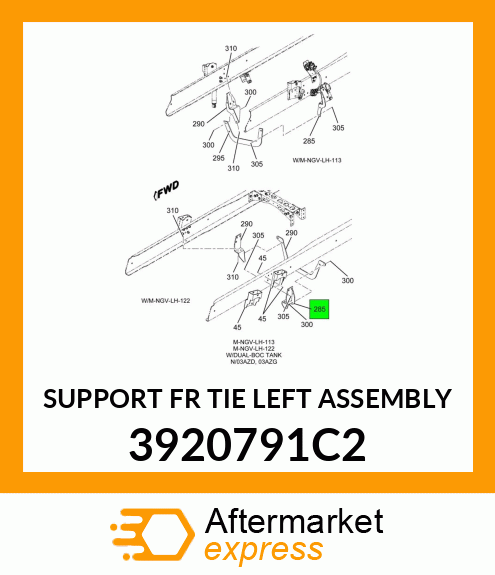 SUPPORT FR TIE LEFT ASSEMBLY 3920791C2