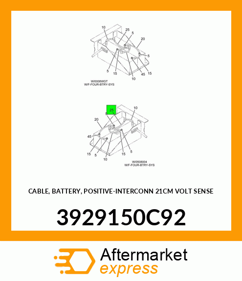 CABLE, BATTERY, POSITIVE-INTERCONN 21CM VOLT SENSE 3929150C92