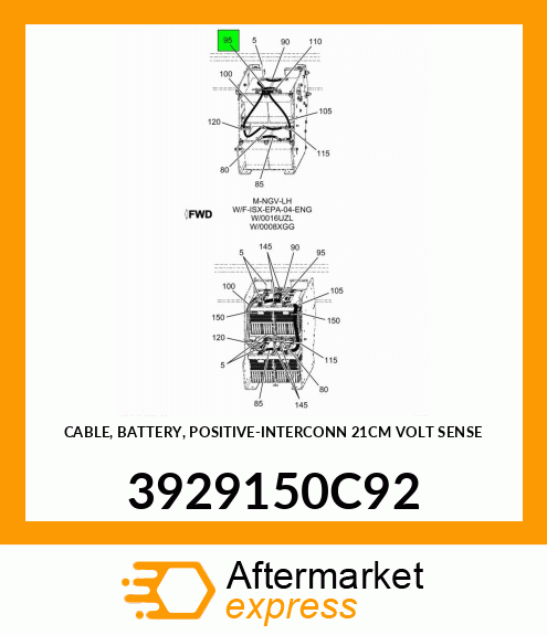 CABLE, BATTERY, POSITIVE-INTERCONN 21CM VOLT SENSE 3929150C92