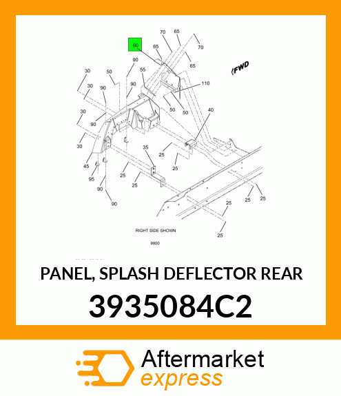 PANEL, SPLASH DEFLECTOR REAR 3935084C2