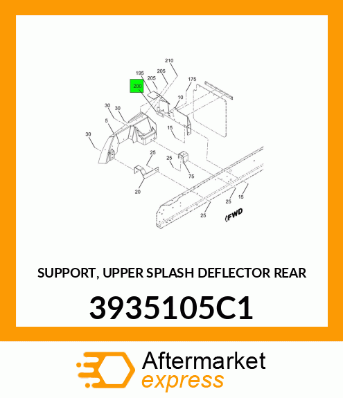 SUPPORT, UPPER SPLASH DEFLECTOR REAR 3935105C1