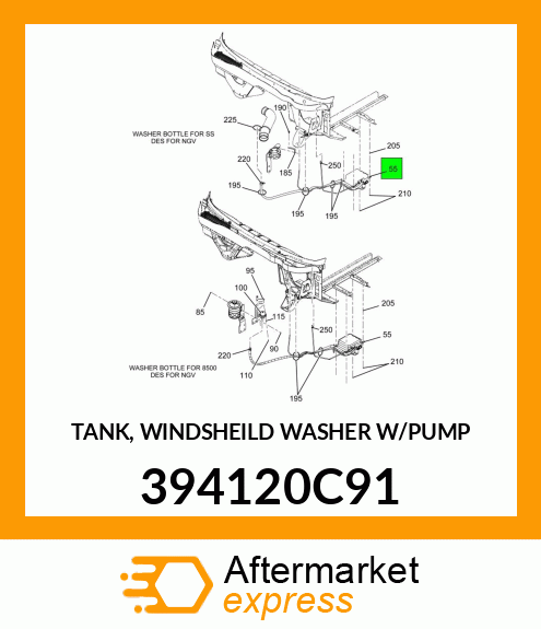 TANK, WINDSHEILD WASHER W/PUMP 394120C91