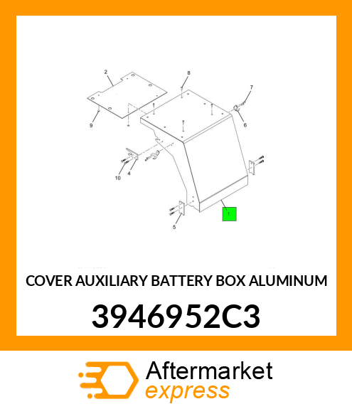 COVER AUXILIARY BATTERY BOX ALUMINUM 3946952C3