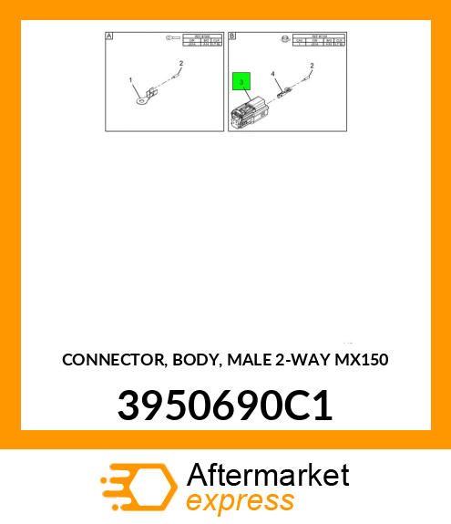 CONNECTOR, BODY, MALE 2-WAY MX150 3950690C1