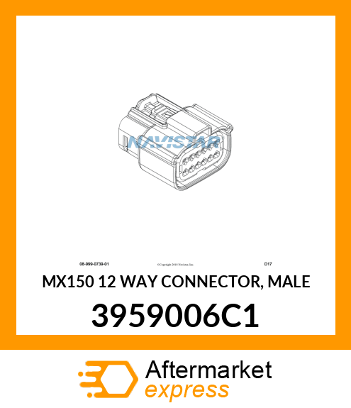 MX150 12 WAY CONNECTOR, MALE 3959006C1