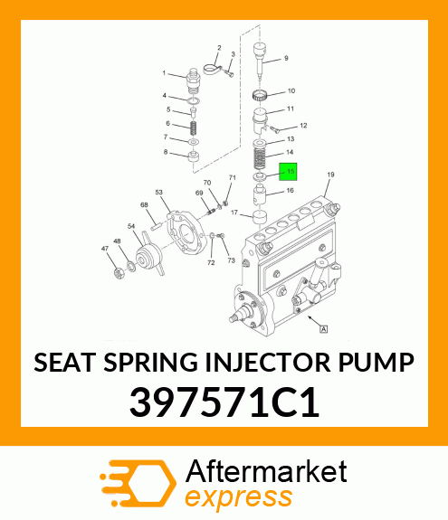 SEAT SPRING INJECTOR PUMP 397571C1