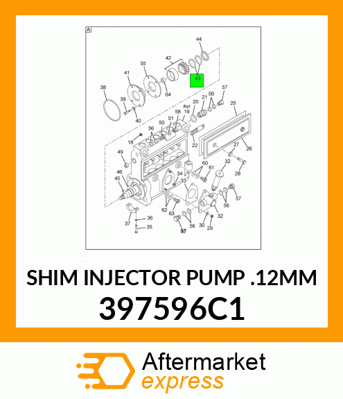 SHIM INJECTOR PUMP .12MM 397596C1