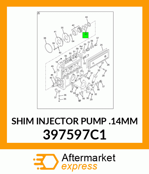 SHIM INJECTOR PUMP .14MM 397597C1