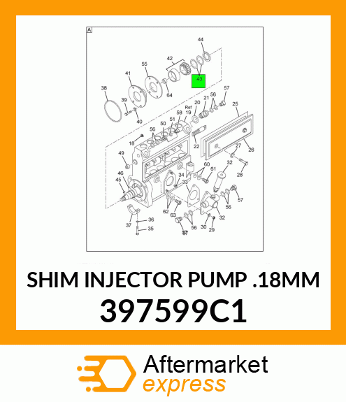 SHIM INJECTOR PUMP .18MM 397599C1