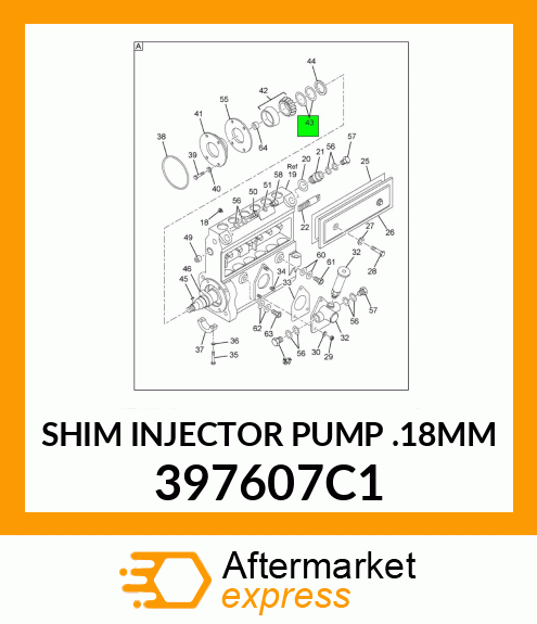 SHIM INJECTOR PUMP .18MM 397607C1