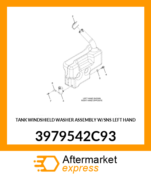 TANK WINDSHIELD WASHER ASSEMBLY W/SNS LEFT HAND 3979542C93