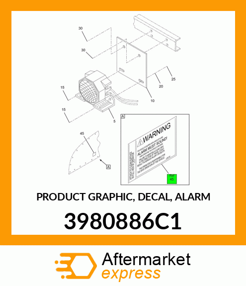 PRODUCT GRAPHIC, DECAL, ALARM 3980886C1