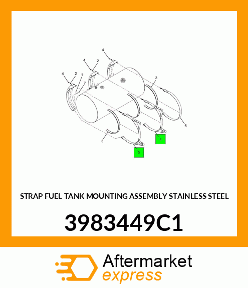 STRAP FUEL TANK MOUNTING ASSEMBLY STAINLESS STEEL 3983449C1