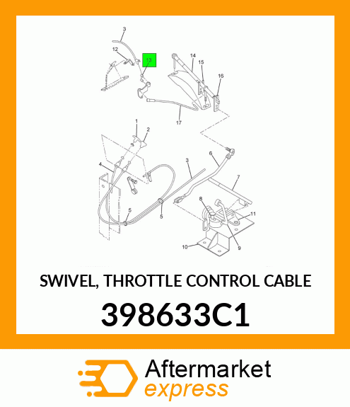 SWIVEL, THROTTLE CONTROL CABLE 398633C1