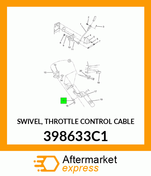 SWIVEL, THROTTLE CONTROL CABLE 398633C1