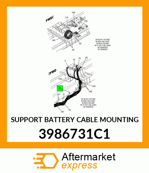 SUPPORT BATTERY CABLE MOUNTING 3986731C1