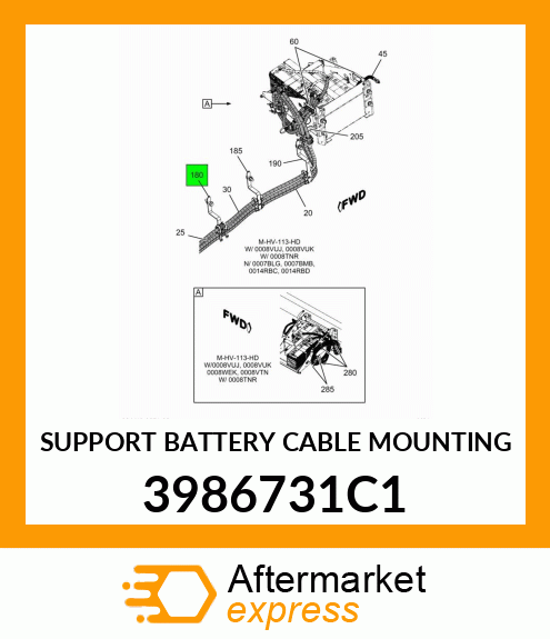 SUPPORT BATTERY CABLE MOUNTING 3986731C1