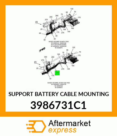 SUPPORT BATTERY CABLE MOUNTING 3986731C1