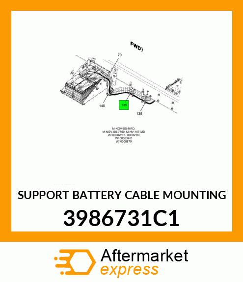 SUPPORT BATTERY CABLE MOUNTING 3986731C1