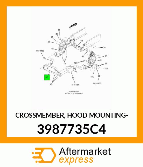 CROSSMEMBER, HOOD MOUNTING- 3987735C4