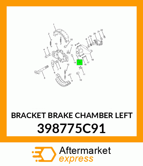 BRACKET BRAKE CHAMBER LEFT 398775C91