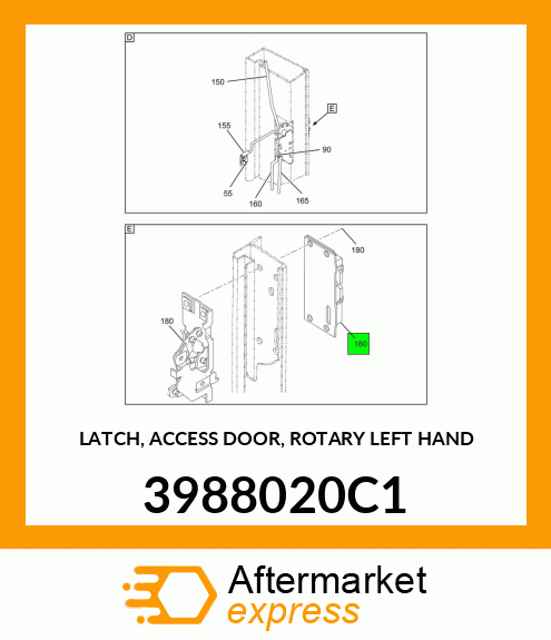 LATCH, ACCESS DOOR, ROTARY LEFT HAND 3988020C1