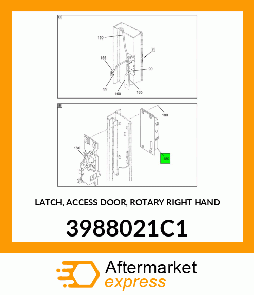 LATCH, ACCESS DOOR, ROTARY RIGHT HAND 3988021C1