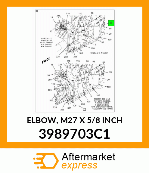 ELBOW, M27 X 5/8 INCH 3989703C1