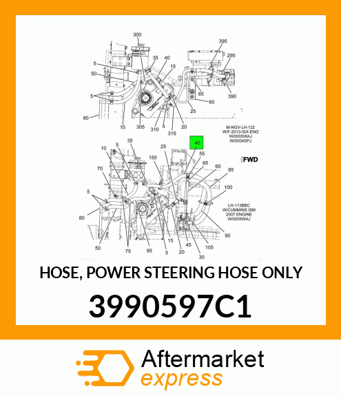 HOSE, POWER STEERING HOSE ONLY 3990597C1