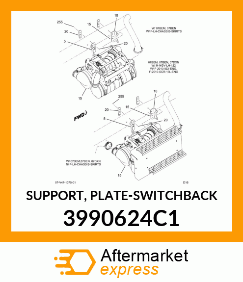 SUPPORT, PLATE-SWITCHBACK 3990624C1