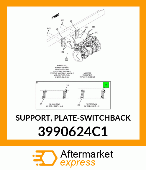 SUPPORT, PLATE-SWITCHBACK 3990624C1