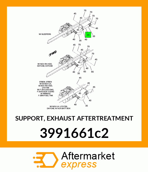 SUPPORT, EXHAUST AFTERTREATMENT 3991661c2