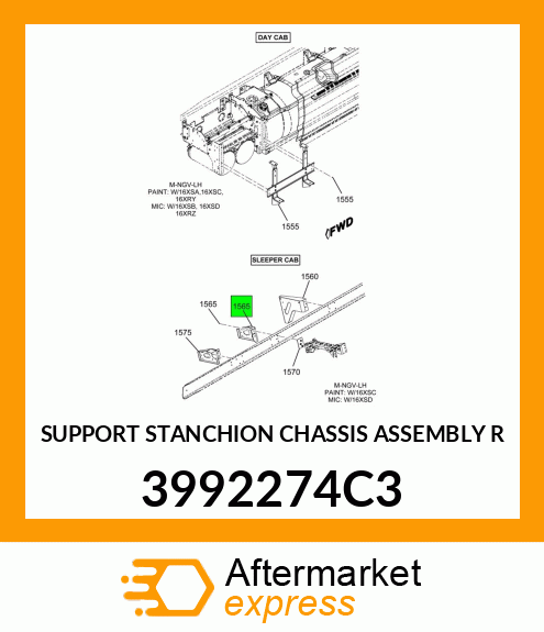 SUPPORT STANCHION CHASSIS ASSEMBLY R 3992274C3