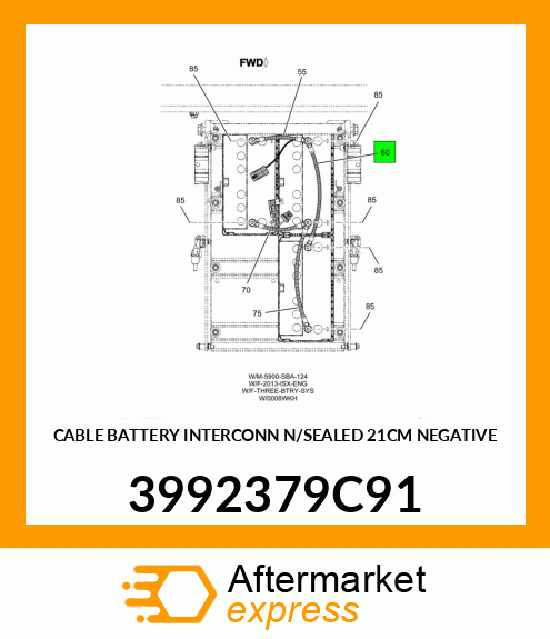 CABLE BATTERY INTERCONN N/SEALED 21CM NEGATIVE 3992379C91