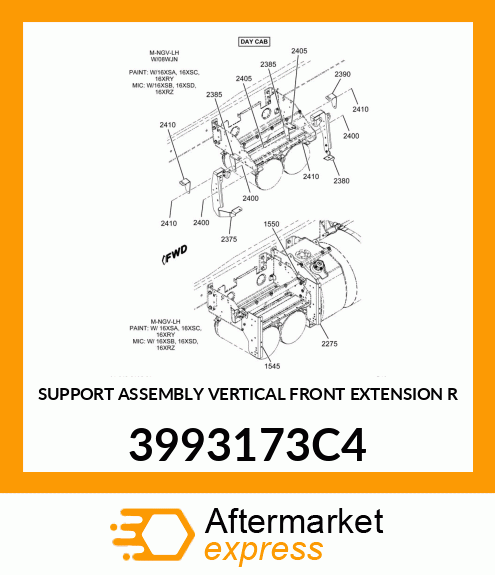 SUPPORT ASSEMBLY VERTICAL FRONT EXTENSION R 3993173C4