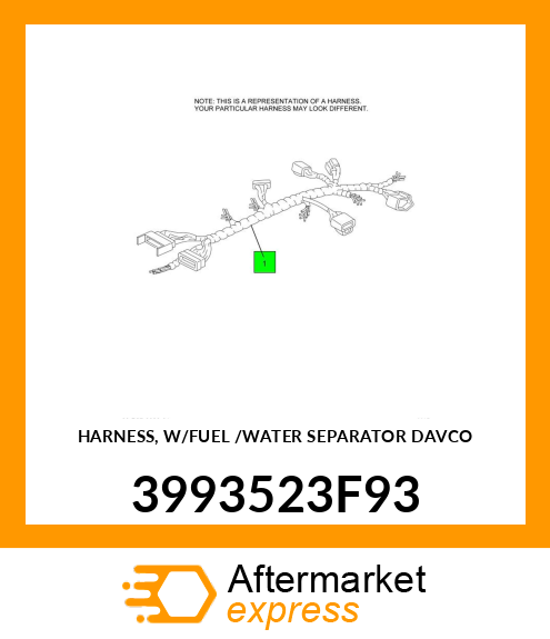 HARNESS, W/FUEL /WATER SEPARATOR DAVCO 3993523F93