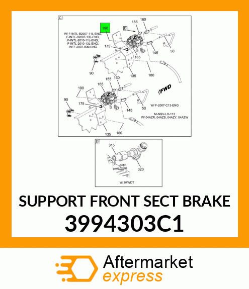 SUPPORT FRONT SECT BRAKE 3994303C1