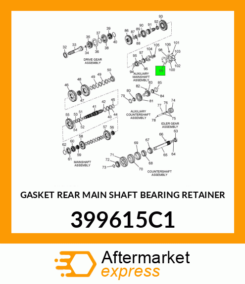 GASKET REAR MAIN SHAFT BEARING RETAINER 399615C1