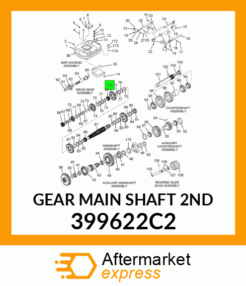 GEAR MAIN SHAFT 2ND 399622C2