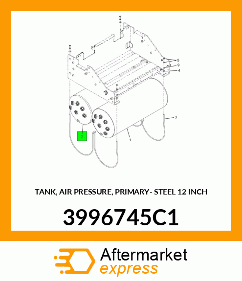 TANK, AIR PRESSURE, PRIMARY- STEEL 12 INCH 3996745C1