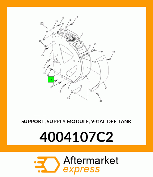 SUPPORT, SUPPLY MODULE, 9-GAL DEF TANK 4004107C2