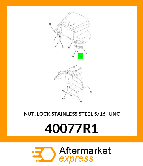 NUT, LOCK STAINLESS STEEL 5/16" UNC 40077R1